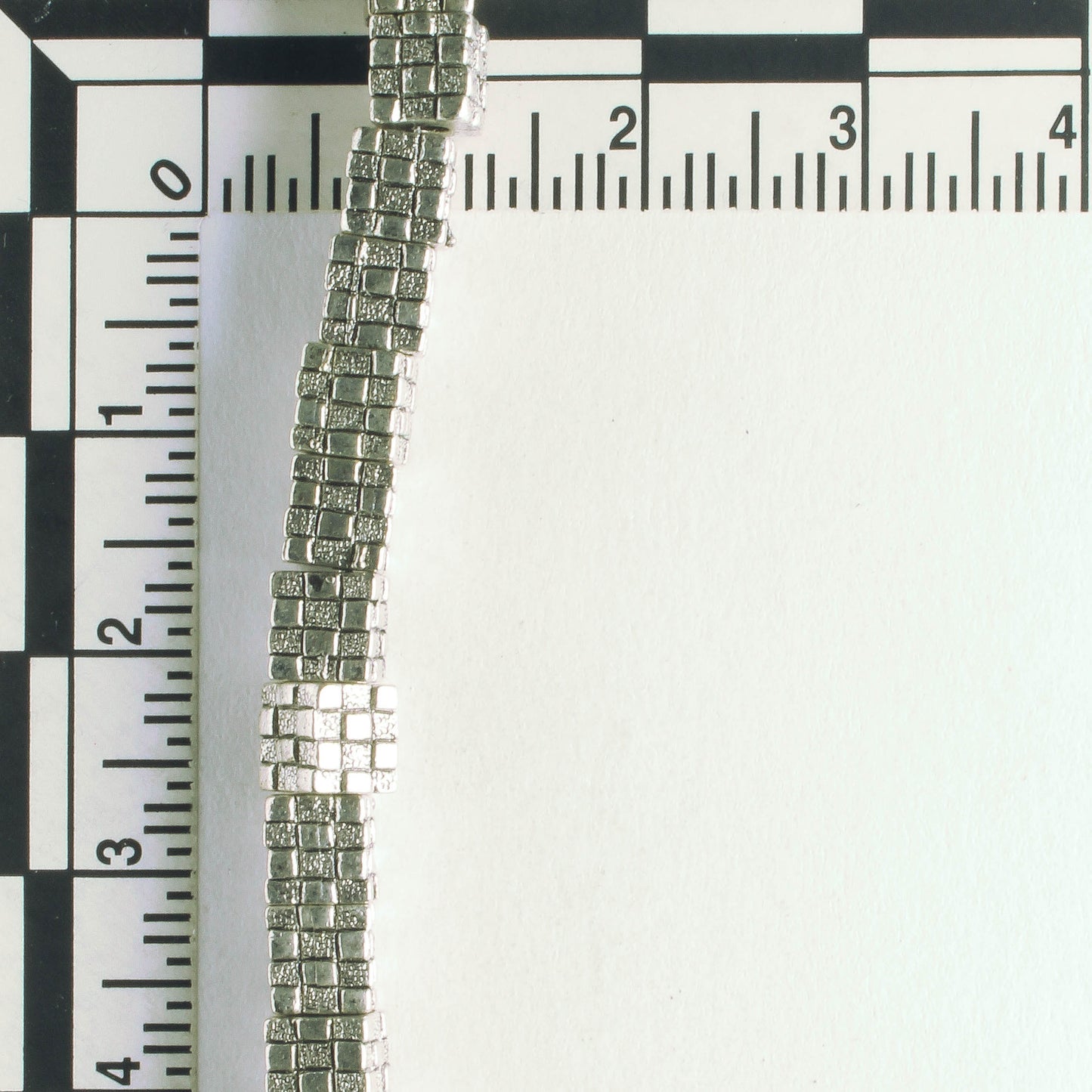 Pewter Beads, Silver Plated - 8" Strand