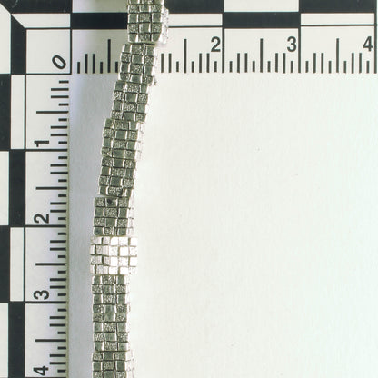 Pewter Beads, Silver Plated - 8" Strand