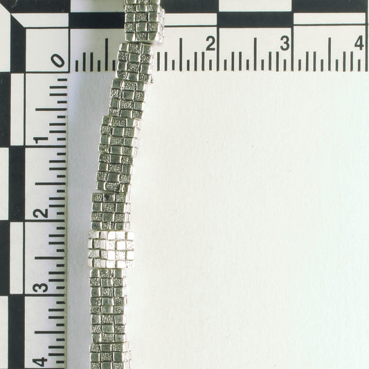 Pewter Beads, Silver Plated - 8" Strand