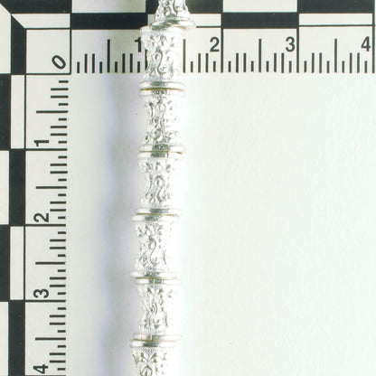 Pewter Beads, Silver Plated - 8" Strand