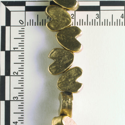 Pewter Beads, Gold Plated - 8" Strand