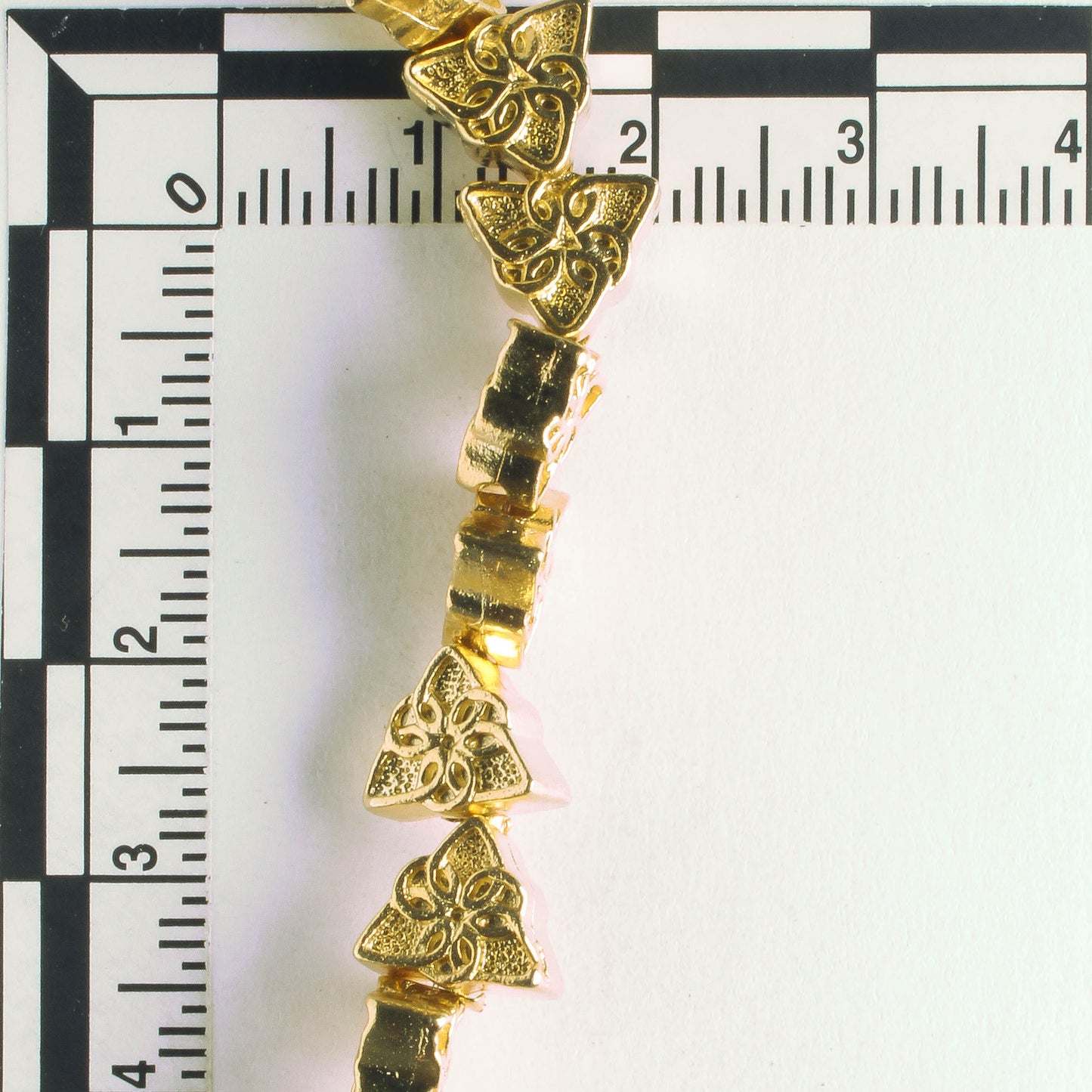 Pewter Beads, Gold Plated - 8" Strand