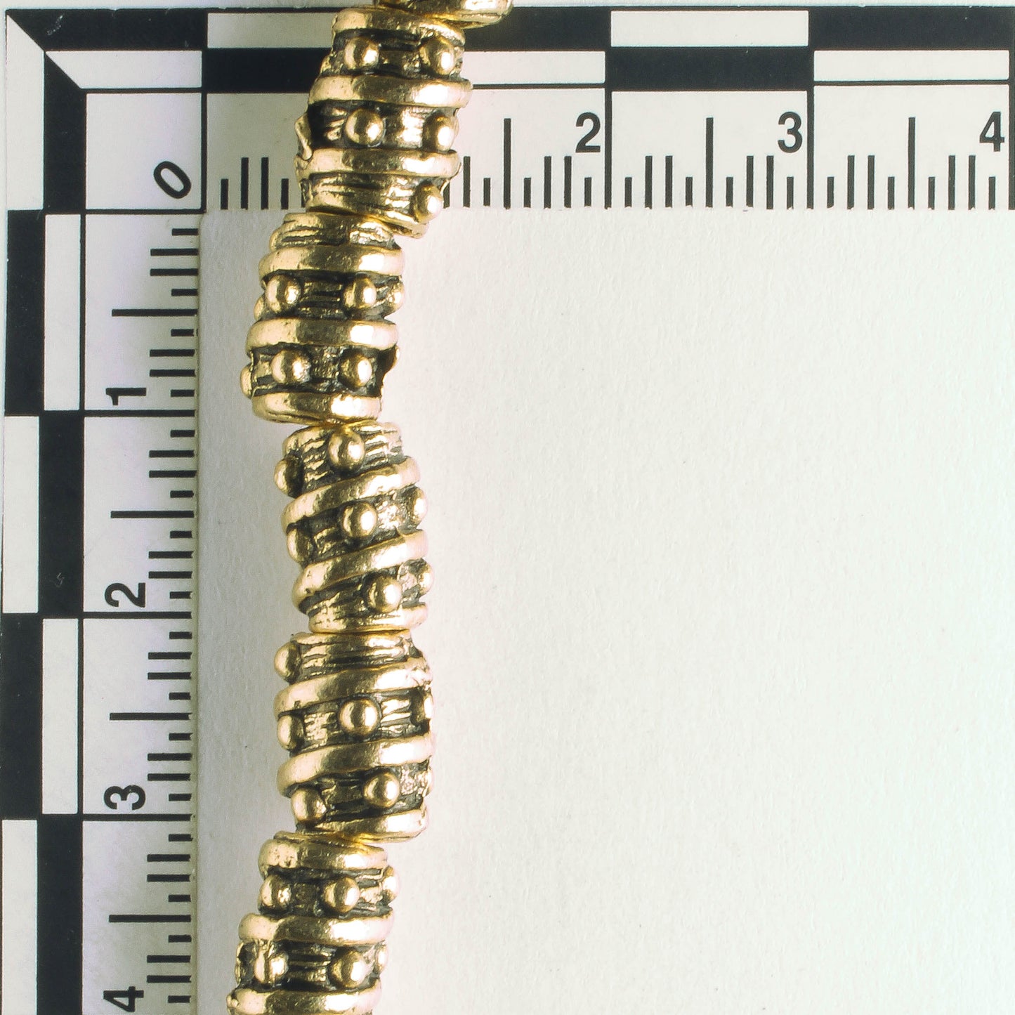 Pewter Beads, Gold Plated - 8" Strand