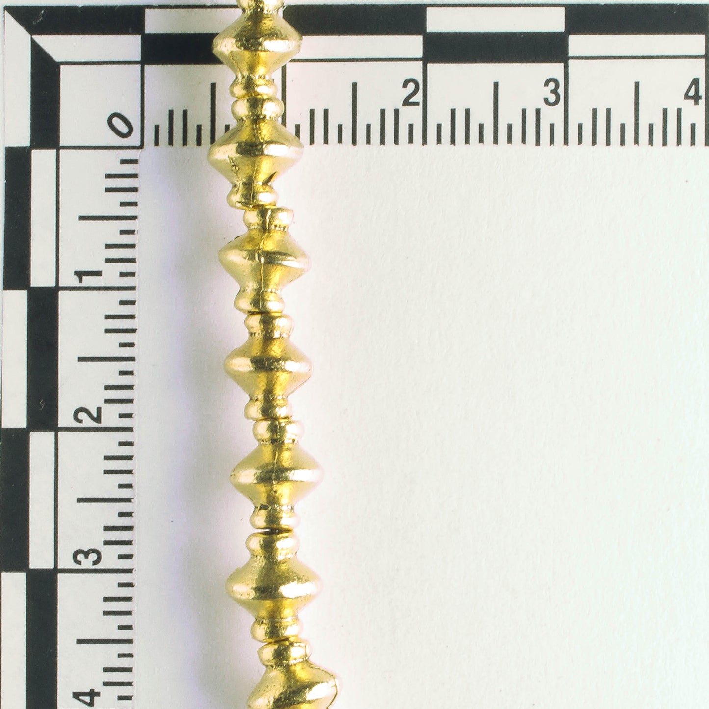 Pewter Beads, Gold Plated - 8" Strand