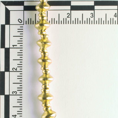 Pewter Beads, Gold Plated - 8" Strand