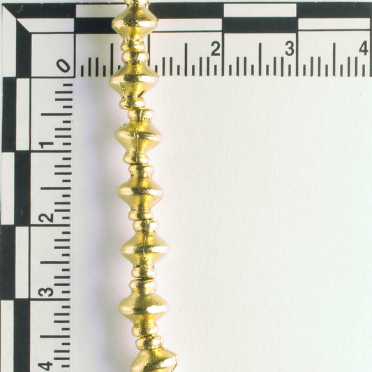 Pewter Beads, Gold Plated - 8" Strand