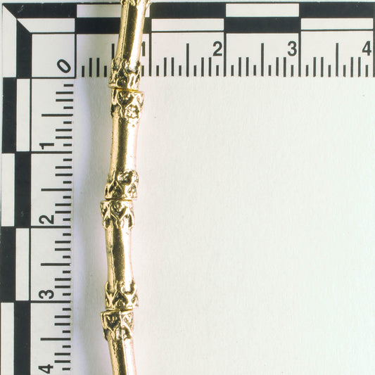 Pewter Beads, Gold Plated - 8" Strand