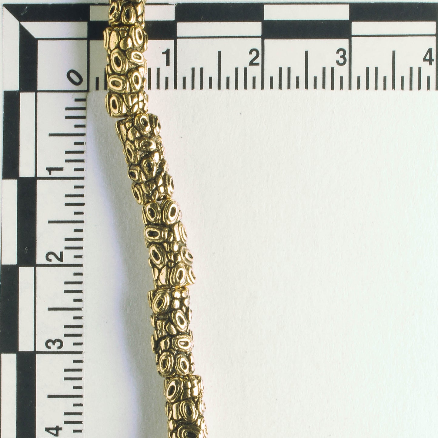 Pewter Beads, Gold Plated - 8" Strand