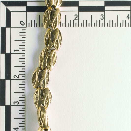 Pewter Beads, Gold Plated - 8" Strand