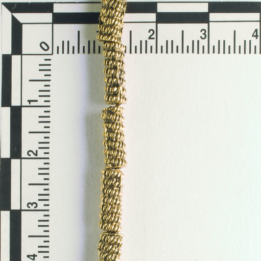 Pewter Beads, Gold Plated - 8" Strand