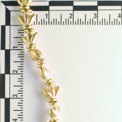Pewter Beads, Gold Plated - 8" Strand