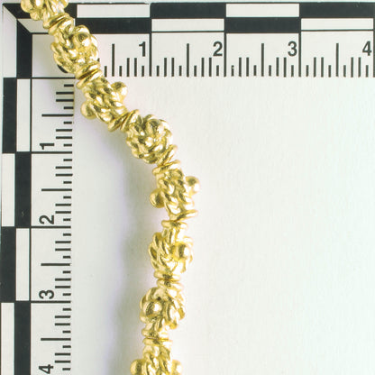 Pewter Beads, Gold Plated - 8" Strand