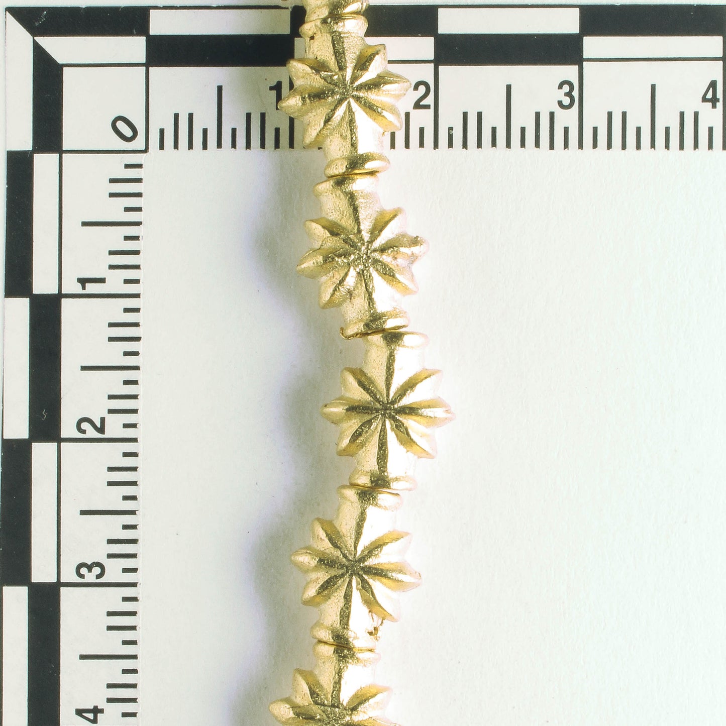 Pewter Beads, Gold Plated - 8" Strand