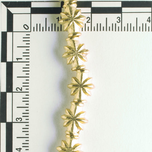 Pewter Beads, Gold Plated - 8" Strand