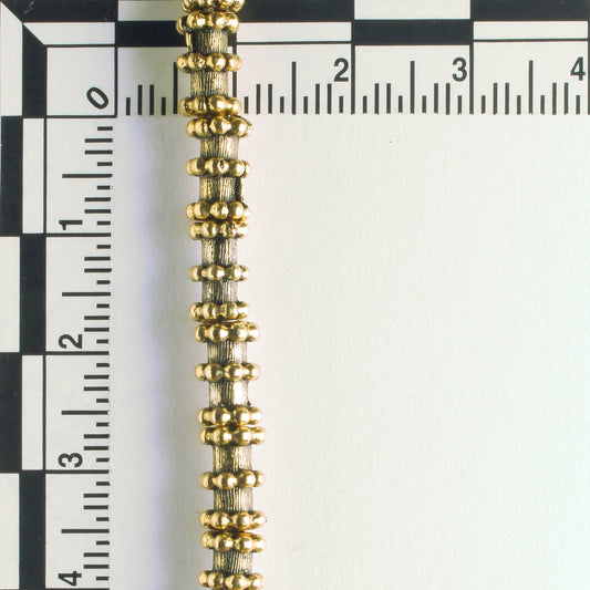 Pewter Beads, Gold Plated - 8" Strand