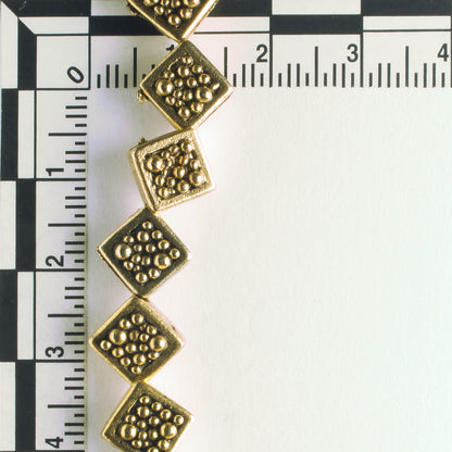 Pewter Beads, Gold Plated - 8" Strand