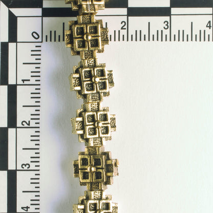 Pewter Beads, Gold Plated - 8" Strand