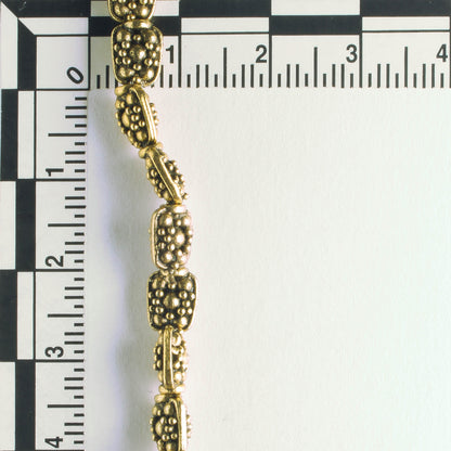 Pewter Beads, Gold Plated - 8" Strand
