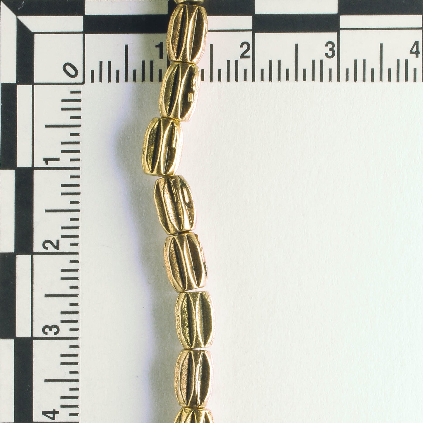 Pewter Beads, Gold Plated - 8" Strand