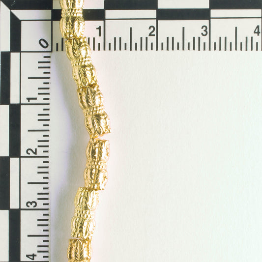 Pewter Beads, Gold Plated - 8" Strand