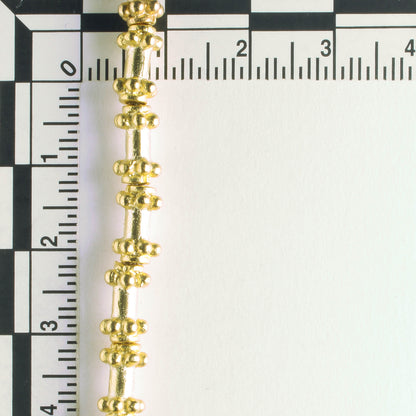 Pewter Beads, Gold Plated - 8" Strand