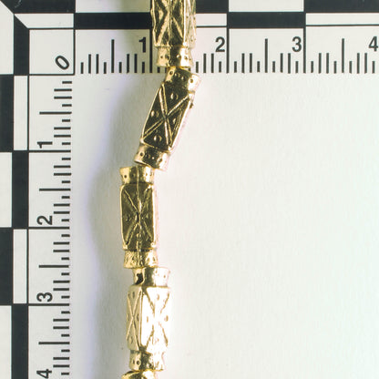 Pewter Beads, Gold Plated - 8" Strand