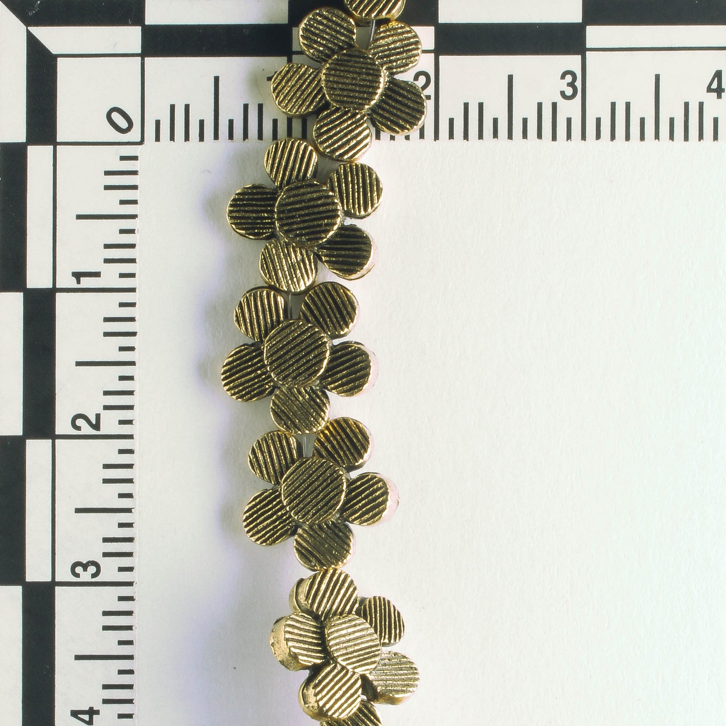 Pewter Beads, Gold plated - 8" Strand
