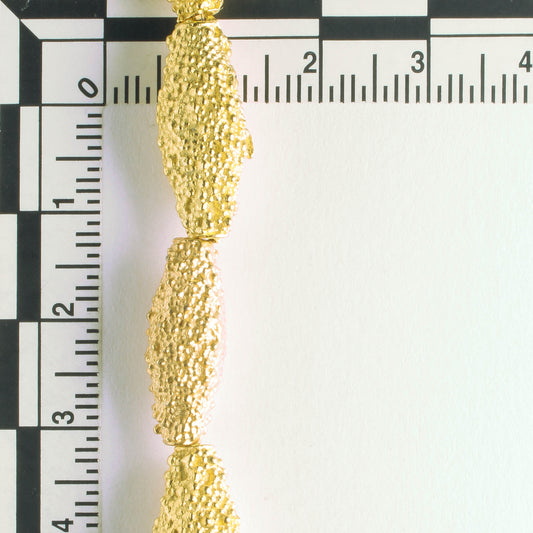 Pewter Beads, Gold Plated - 8" Strand