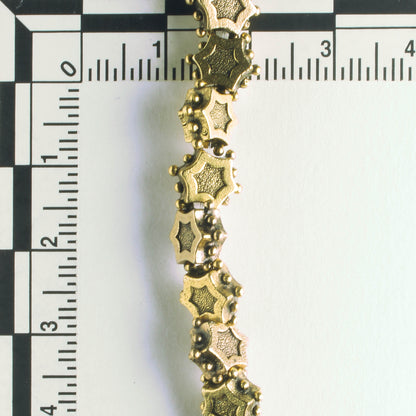 Pewter Beads, Gold Plated - 8" Strand