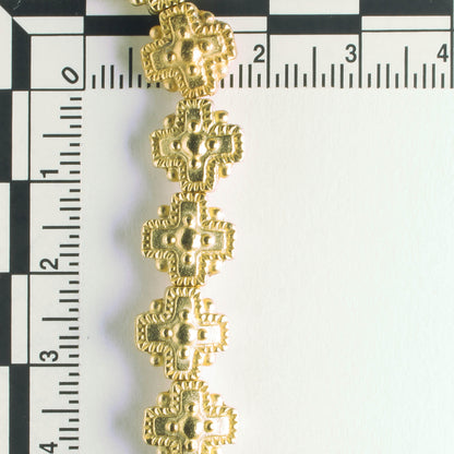 Pewter Beads, Gold Plated - 8" Strand