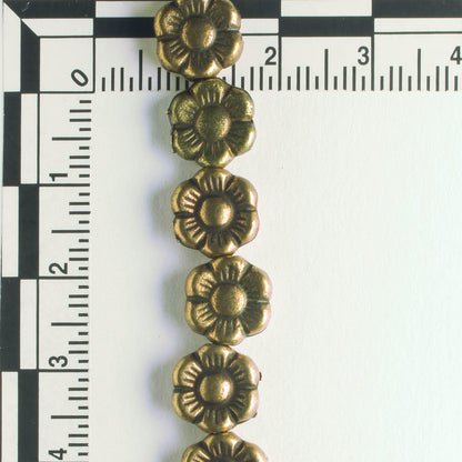 Pewter Beads, Gold Plated - 8" Strand
