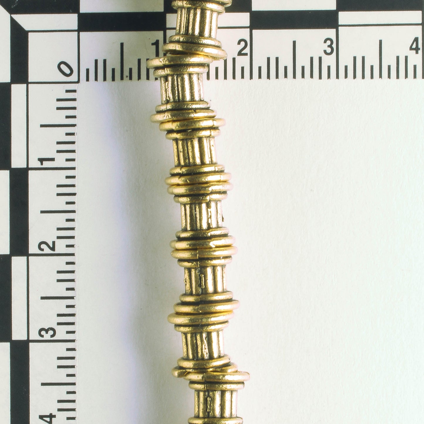 Pewter Beads, Gold Plated - 8" Strand