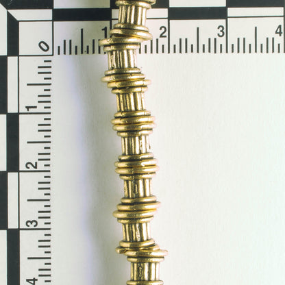 Pewter Beads, Gold Plated - 8" Strand