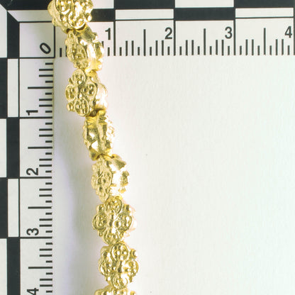 Pewter Beads, Gold Plated - 8" Strand
