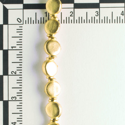 Pewter Beads, Gold Plated - 8" Strand