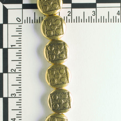 Pewter Beads, gold Plated - 8" Strand