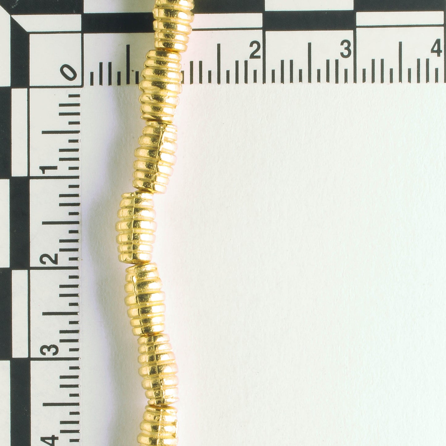 Pewter Beads, Gold Plated - 8" Strand