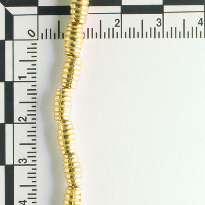 Pewter Beads, Gold Plated - 8" Strand