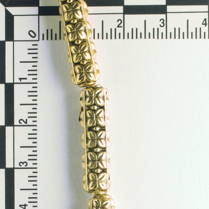Pewter Beads, Gold Plated - 8" Strand