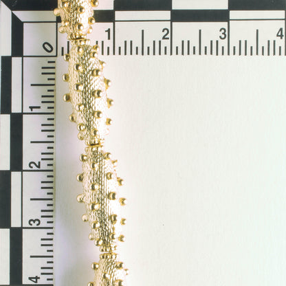 Pewter Beads, Gold Plated - 8" Strand