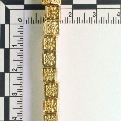 Pewter Beads, Gold Plated - 8" Strand