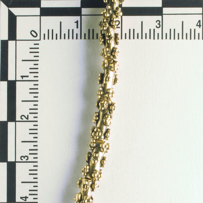 Pewter Beads, Gold Plated - 8" Strand