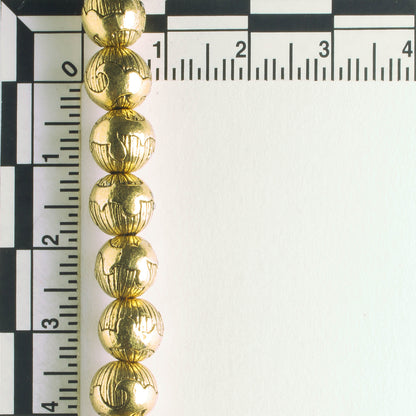 Pewter Beads, Gold Plated - 8" Strand
