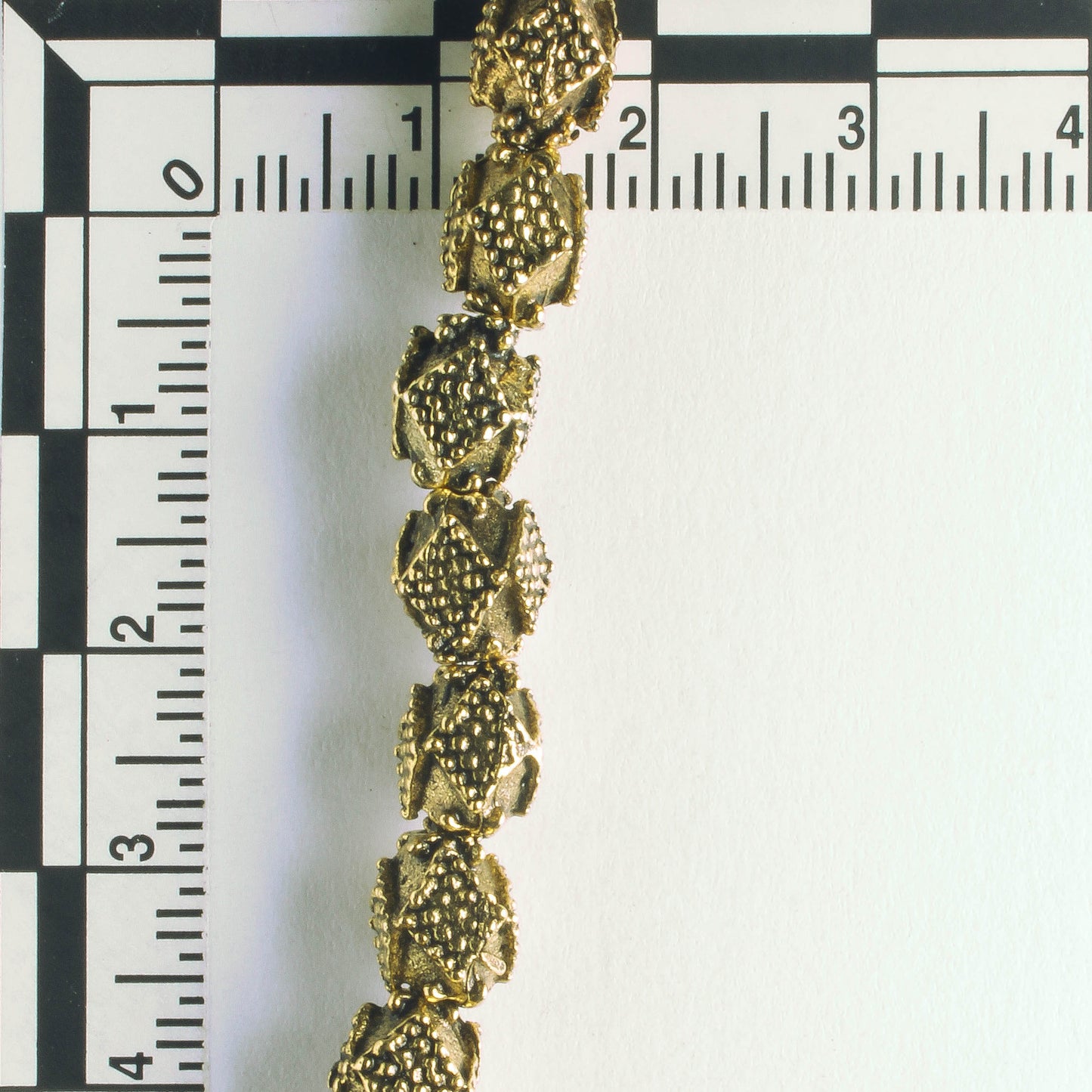 Pewter Beads, Gold Plated - 8" Strand