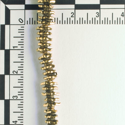 Pewter Beads, Gold Plated - 8" Strand