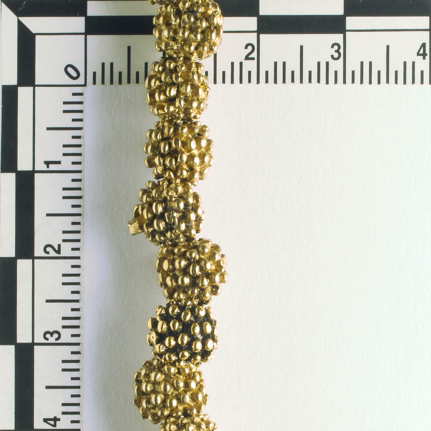 Pewter Beads, Gold Plated - 8" Strand