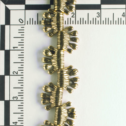 Pewter Beads, Gold Plated - 8" Strand