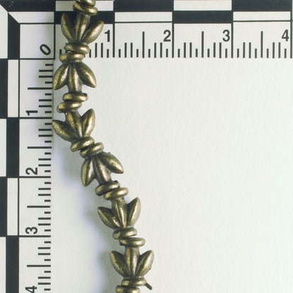Pewter Beads, Brass Plated - 8" Strand