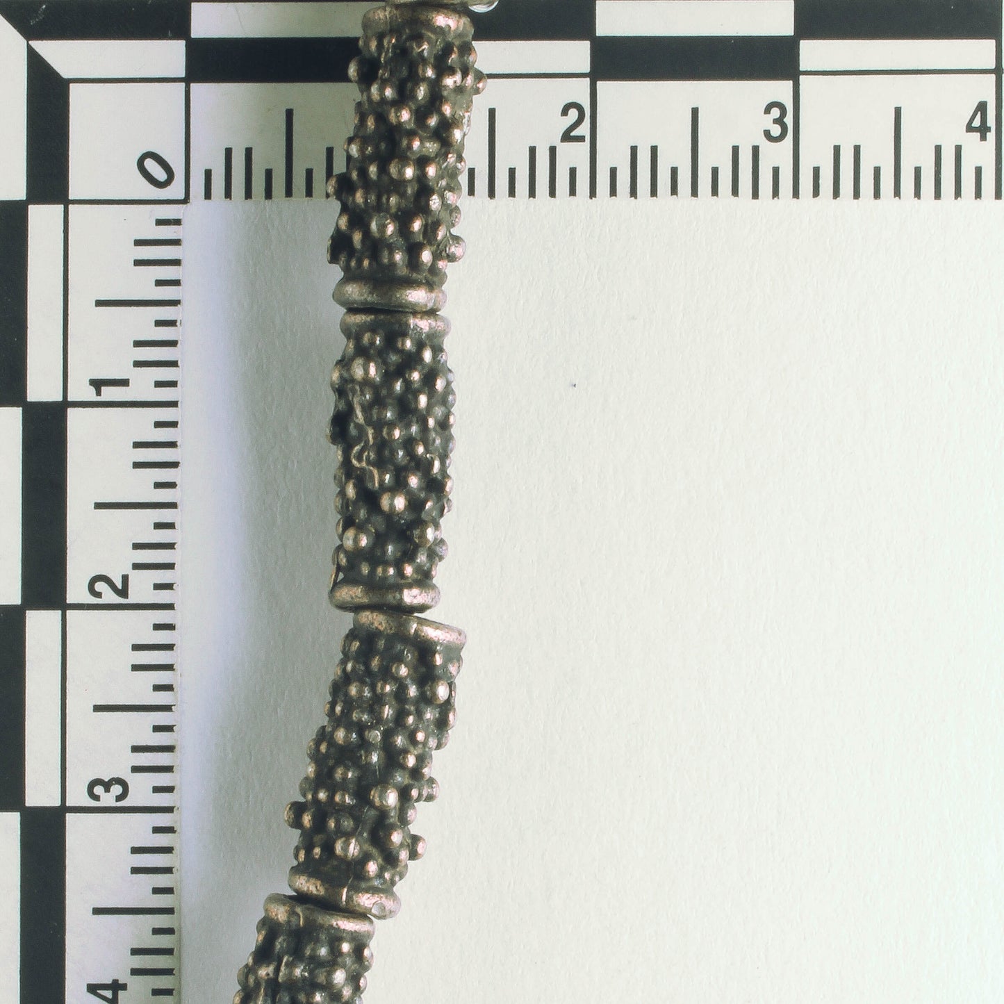 Pewter Beads, Brass plated - 8" Strand