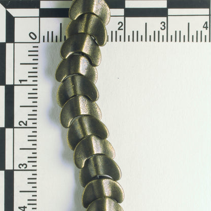 Pewter Beads, Brass Plated - 8" Strand